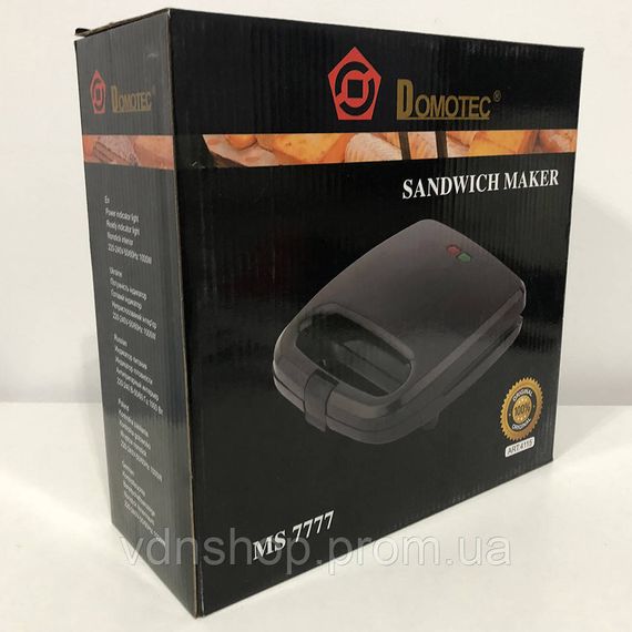 Електрична сендвічниця-бутербродниця DOMOTEC, Бутербродниця мультимейкер, Ребриста бутербродниця XZ-77 | Зображення 5