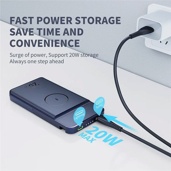 Портативное ЗУ Power Bank JJT-MP01 2in1 20W с БЗУ+iWatch 10000 mAh Blue | Зображення 3