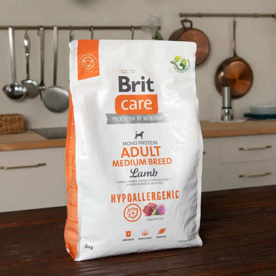 Сухой корм Brit Care Dog Hypoallergenic Adult Medium Breed для взрослых собак  средних пород ягненок 3 кг | Зображення 5