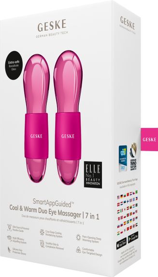 Подвійний масажер для очей GESKE Cool&Warm Duo Eye Massager 7в1 starlight, Малиновий | Зображення 7