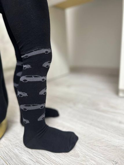 Бавовняні колготи дитячі для хлопчиків з машинкою,трактором,літаком | Зображення 2