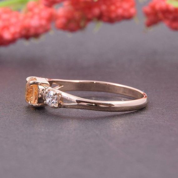 Кольцо из красного золота с цитрином 19 | Зображення 1