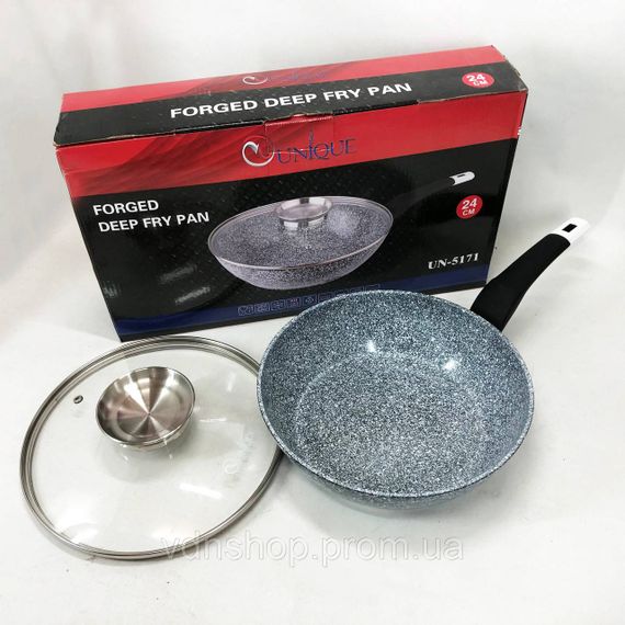 Глубокая сковорода для индукционной плиты Unique UN-5171 24 см, Сковородка для приготовления CX-34 | Зображення 7