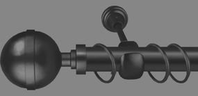 Карниз для штор однорядний металевий 25 мм, Калісто (комплект) Чорний 160 див.
