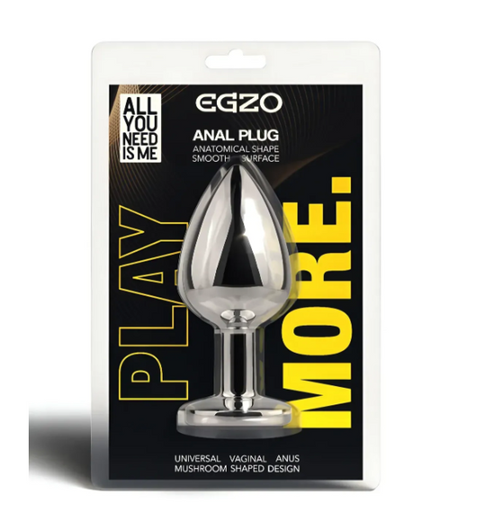 Анальна пробка із кристалом EGZO - Silver Round Plug Rainbow size S Sex Aura | Зображення 1