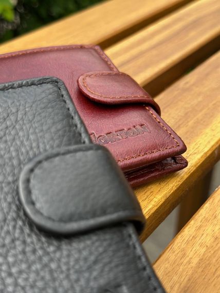 Чоловічий гаманець натуральний гаманець чорний, коричневий HORTON 208 | Зображення 5