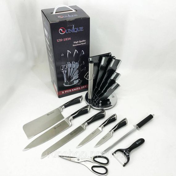 Набор ножей кухонных сталь UNIQUE, Набор ножей для домашнего повара, Нержавеющий кухонный нож MN-15