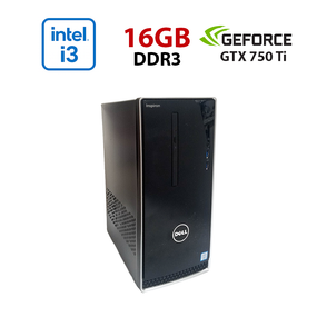 Ігровий ПК Dell Inspirion 3650 / Intel Core i3-6100 (2 (4) ядра по 3,7 ГГц) / 16 ГБ DDR3 / 256 ГБ SSD / nVidia GeForce GTX 750 Ti, 2 ГБ GDDR5, 128-біт / Wi-Fi+Bluetooth / DVD / Win 10 Home Lic б/в