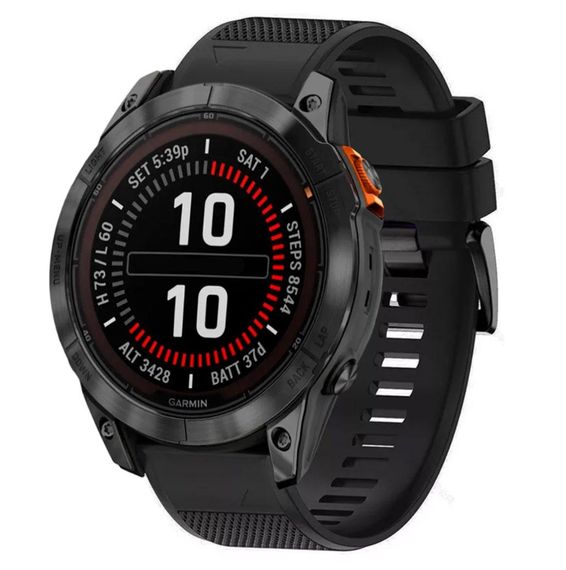 Силиконовый ремешок Primo для часов Garmin Fenix 8 51mm / Fenix 7X / Fenix 7X Pro - Black | Зображення 2