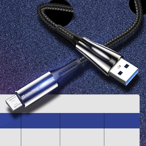 Кабель USB MicroUSB ColorWay CW-CBUM035-BK 2,4A плетений шнур 1м чорний | Зображення 9
