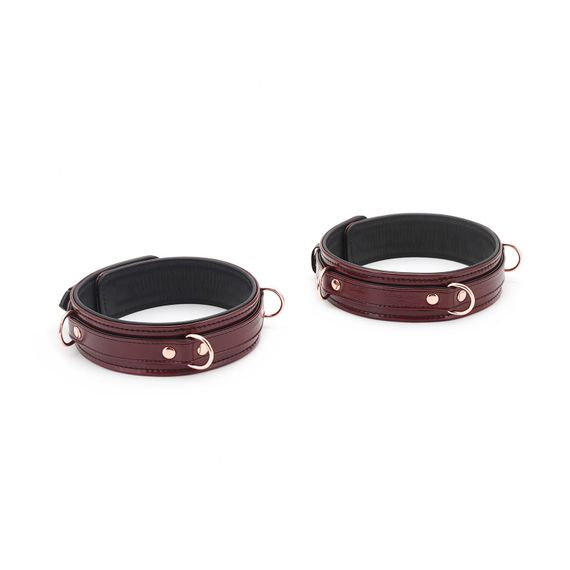 Фіксатори для стегон Liebe Seele Wine Red Thigh Cuffs S Size, натуральна шкіра | Зображення 1