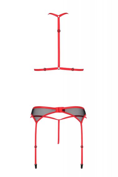 Комплект білизни з поясом для панчіх SATARA SET red S/M - Passion sexstyle | Зображення 6