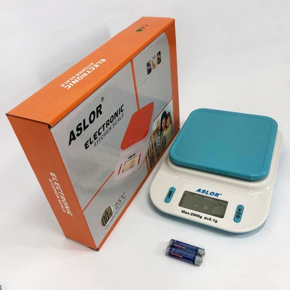 Ваги кухонні 109, 2 кг (0.1 г), термометр. LO-516 Колір: блакитний | Зображення 2