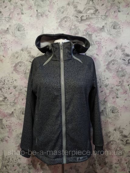 Худі на хутрі жіночий сірий меланж теплий зимовий толстовка з капюшоном 66