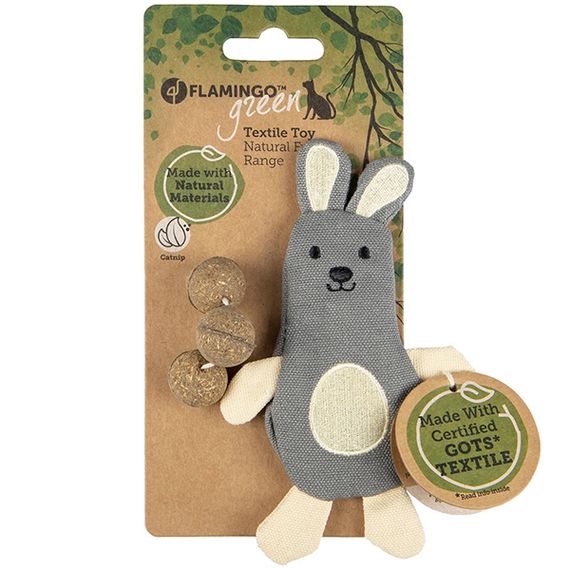 Flamingo Natural Fun Rabbit іграшка для котів, 14 см
