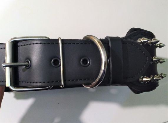 Кожаный ошейник  "Lockdog" с шипами черный | Зображення 3
