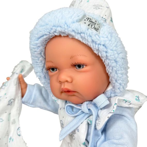 Испанская Кукла Реборн Винил Силиконовый Новорожденный Пупс Мальчик 3D Роспись 45 см Nines d'Onil Reborn 45 см | Зображення 1