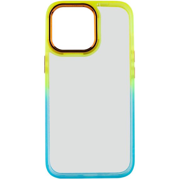 Чохол TPU+PC Fresh sip series для Apple iPhone 13 Pro (6.1") Бірюзовий / Помаранчевий | Зображення 1
