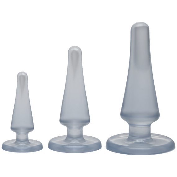 Набір анальних пробок Doc Johnson Crystal Jellies Anal - Clear, макс. діаметр 2см - 3 см - 4 см