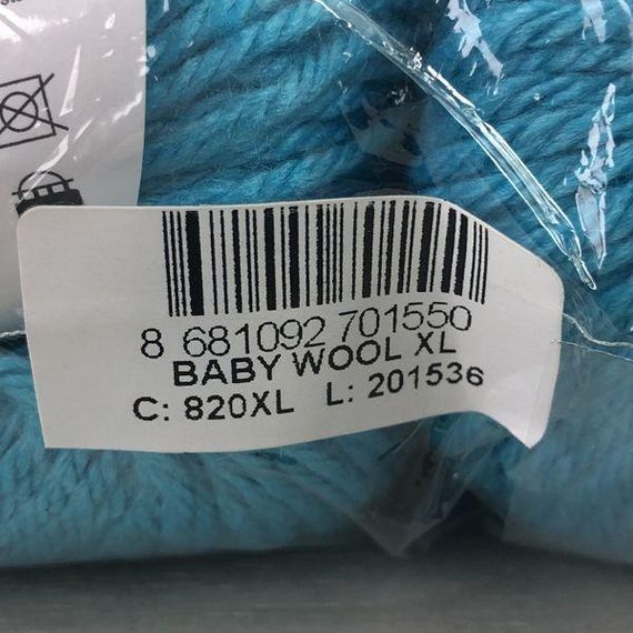 Пряжа Gazzal – Baby Wool XL колір 820 Бірюзовий | Зображення 1