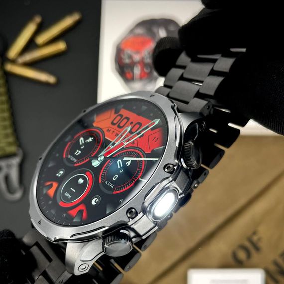 Розумний годинник Modfit Tactic Blaze Black Steel + ремінець в подарунок | Зображення 2