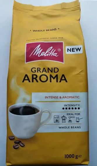 Кава зернова Melitta Grand Aroma, 1000 г, Німеччина, середнього обсмажування