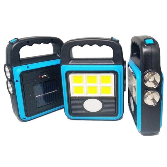 Фонарь прожектор USB с солнечной панелью и повербанком Solar LED light HS-8020 / Аккумуляторный фонарик