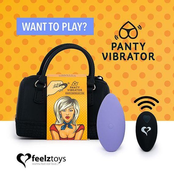 Вібратор в трусики FeelzToys Panty Vibrator Purple з пультом ДК, 6 режимів роботи, сумочка-чохол sexstyle