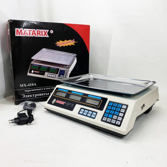Ваги торговельні MATARIX MX-410A 50 кг електронні з калькулятором 220 В | Зображення 4