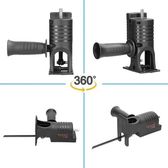 Насадка лобзик на дриль зі швидкознімним механізмом + 3 полотна / Сабельна пилка / Адаптер для електродрилі | Зображення 6