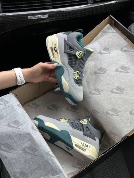 Жіночі кросівки Air Jordan 4 x Off-White Grey Green Beige , В'єтнам , весна / літо / осінь 37 | Зображення 8