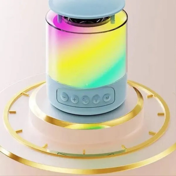 Портативна акустична колонка K19 з Bluetooth та LED-підсвічуванням для караоке бірюзовий | Зображення 4
