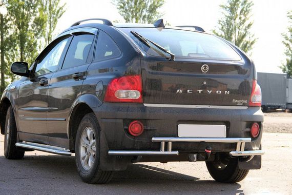 Задняя защита AK005-2 (нерж) для SsangYong Action 2006-2024 гг