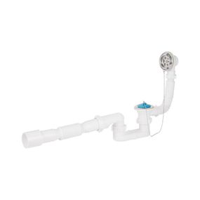 Сифон для ванни Lidz LSW05 випуск 70 мм, плоский, без ревізії, з корком на ланцюги (вихід гофра 40/50 мм)