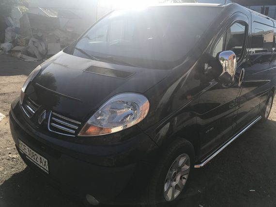 Бокові пороги Premium (2 шт., нерж.) 60 мм, довга база для Renault Trafic 2001-2015 рр | Зображення 2