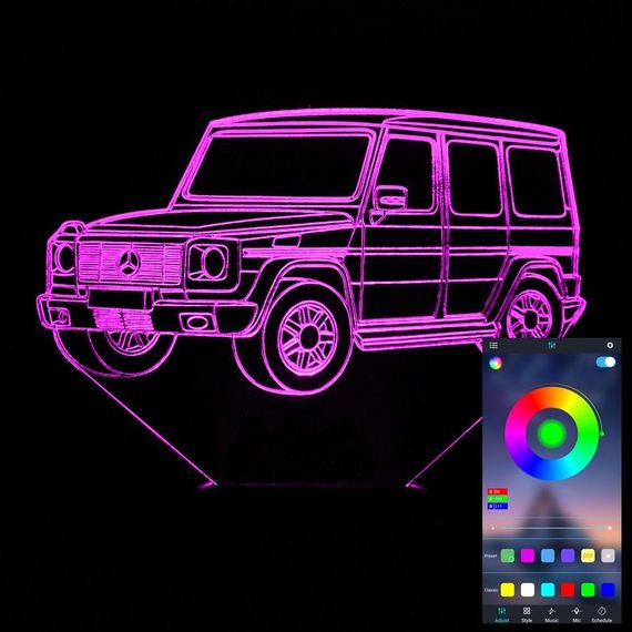 Акриловий світильник-нічник керування з телефона Mercedes-Benz G-Class tty-n002045