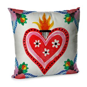 Подушка диванна з оксамиту Моє серце палає 45x45 см (45BP_22L002)