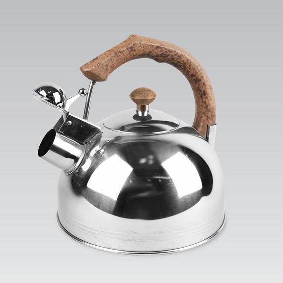 Чайник 2.3 л Maestro Basic MR-1308-BROWN з нержавіючої сталі зі свистком для всіх типів плит | Зображення 2