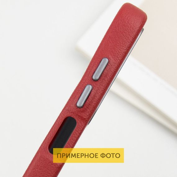 Шкіряний чохол Leather Case Metal Buttons для Xiaomi Redmi 13C / Poco C65 Red | Зображення 4