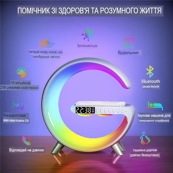 Настольная лампа c колонна RGB-подсветкой Bluetooth L39 (44588-_276) | Зображення 5