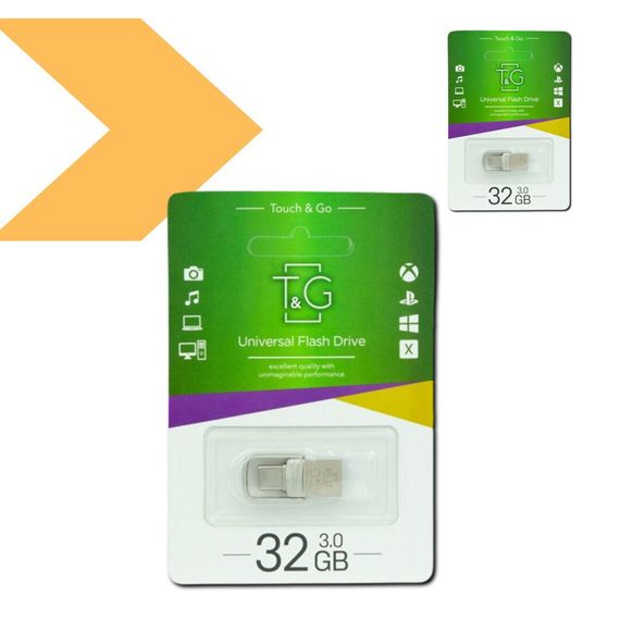 USB OTG флеш-накопичувач з подвійним інтерфейсом T&amp;G 2.1 3.0 32GB Metal (37712-01_201) | Зображення 1