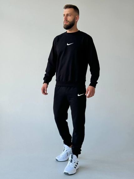 Cпортивний костюм Nike світшот лого посередині чорний | Зображення 2