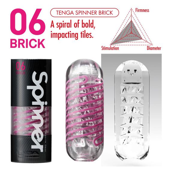 Мастурбатор Tenga Spinner 06 Brick с упругой стимулирующей спиралью внутри Sex Aura | Зображення 3