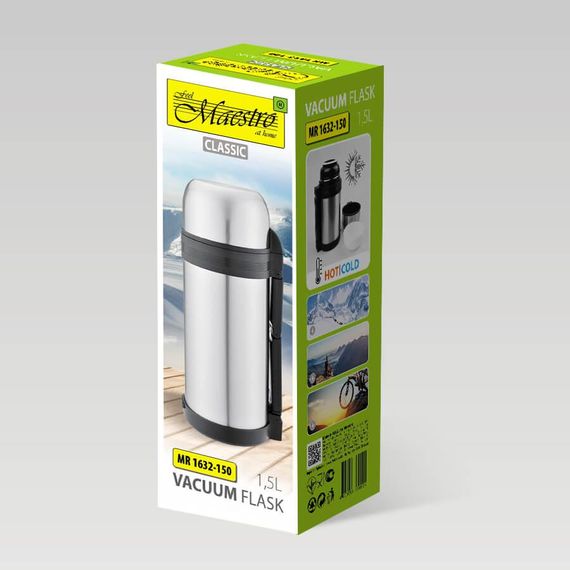 Термос для напоїв 1,5 л Maestro MR-1632-150 нержавіюча сталь зберігає тепло і холод | Зображення 4