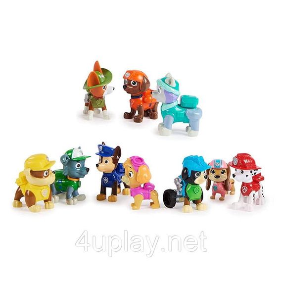 Набір з 10 фігурок Щенячий патруль: Маршал, Кремез, Гончик, Роккі, Зума, Скай, Еверест, Трекер, Ліберті, Рекс. Paw Patrol All Paws | Зображення 3