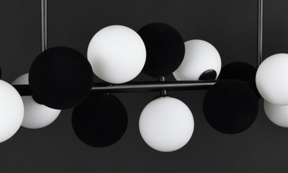 Люстра стельова на 9 лампочок 27666 Чорний 35-65х23х105 см. | Зображення 4