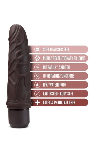 Вібратор реалістичний Blush Dr. Skin Dr. Robert на батарейках, коричневий sexstyle | Зображення 5
