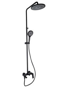 Душова система універсальна Qtap Slavonice Black Matt з виливом QTSLA111BLM45911