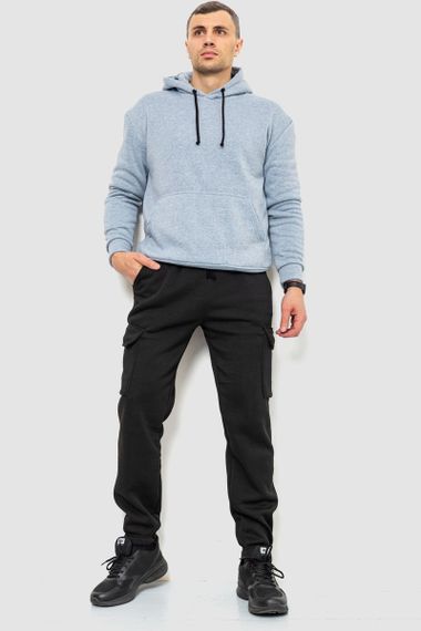 Спорт штани чоловічі карго на флісі, колір чорний, 241R0651 | Зображення 1