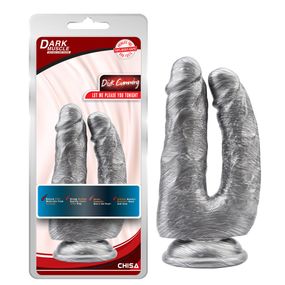 Фалоімітатор подвійний реалістичний на присосці Chisa Dark Muscle, срібний Sex Aura